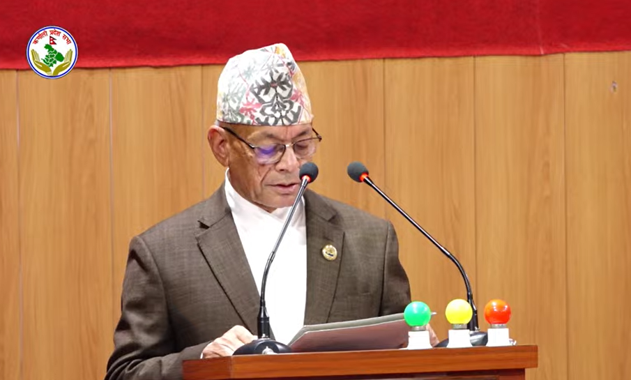 आमसञ्चार तथा सूचना प्रविधि विधेयक कर्णाली प्रदेश सभामा टेबुल